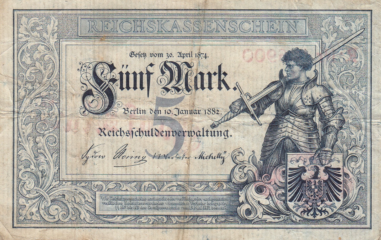 Banknotes from the German Empire 1882